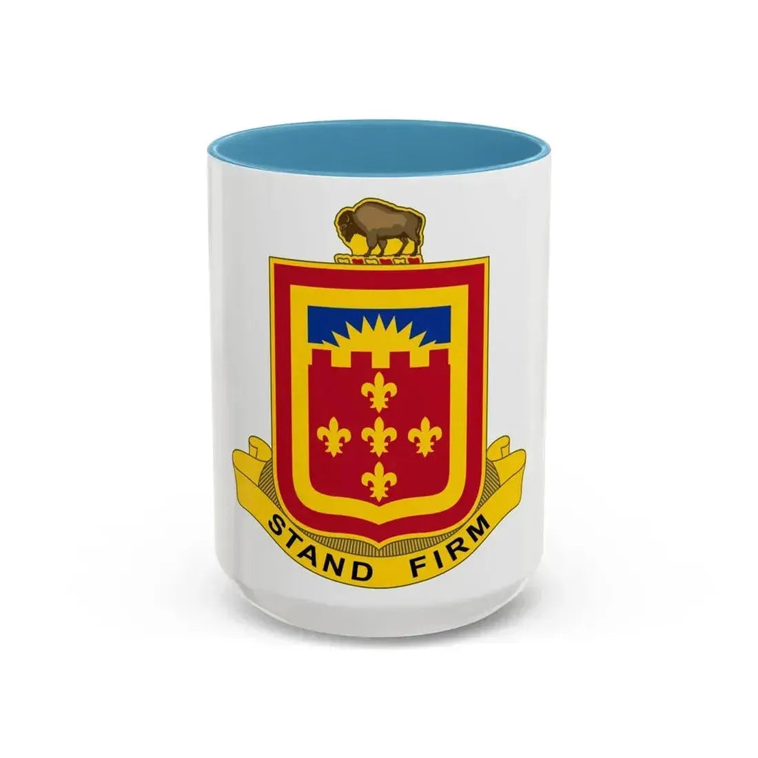 350 Armored Field Artillery Battalion (U.S. Army) Accent Coffee Mug 15oz Light Blue - Go Mug Yourself