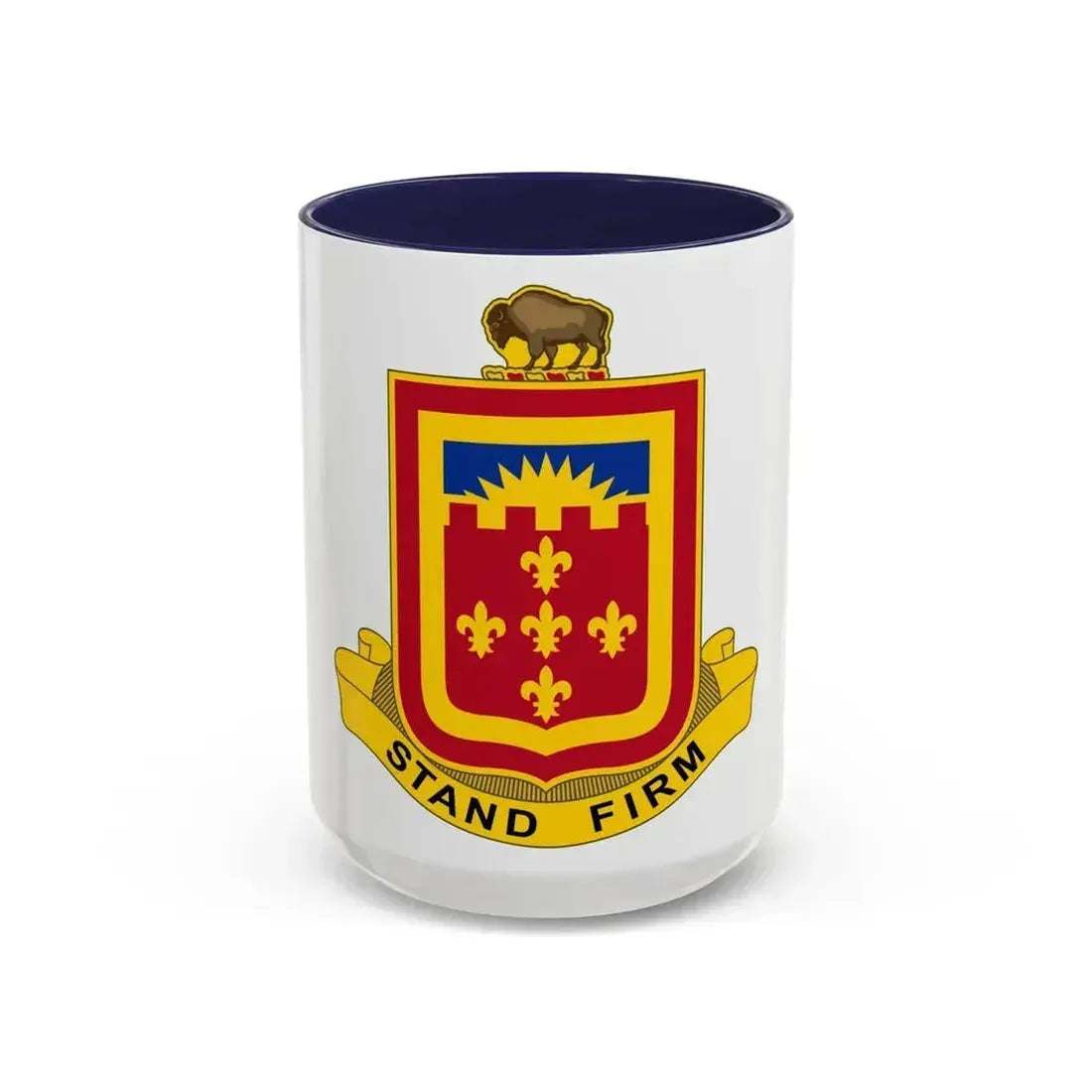 350 Armored Field Artillery Battalion (U.S. Army) Accent Coffee Mug 15oz Navy - Go Mug Yourself