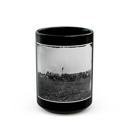 Brandy Station, Va. Wagons And Men Of The U.S. Military Telegraph Construction Corps (U.S. Civil War) Black Coffee Mug