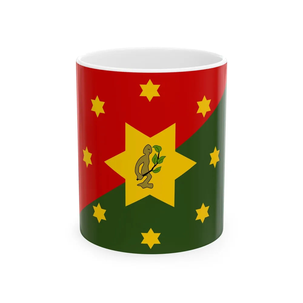 Flag of Eastern Highlands Papa New Guinea - White Coffee Mug-11oz-Go Mug Yourself