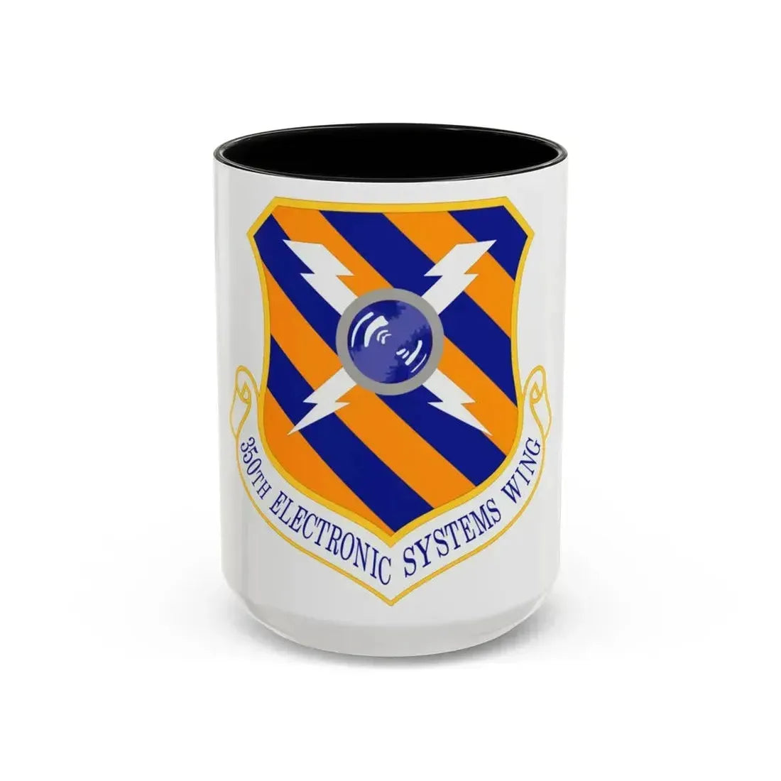 350th Electronic Systems Wing (U.S. Air Force) Accent Coffee Mug 15oz Black - Go Mug Yourself