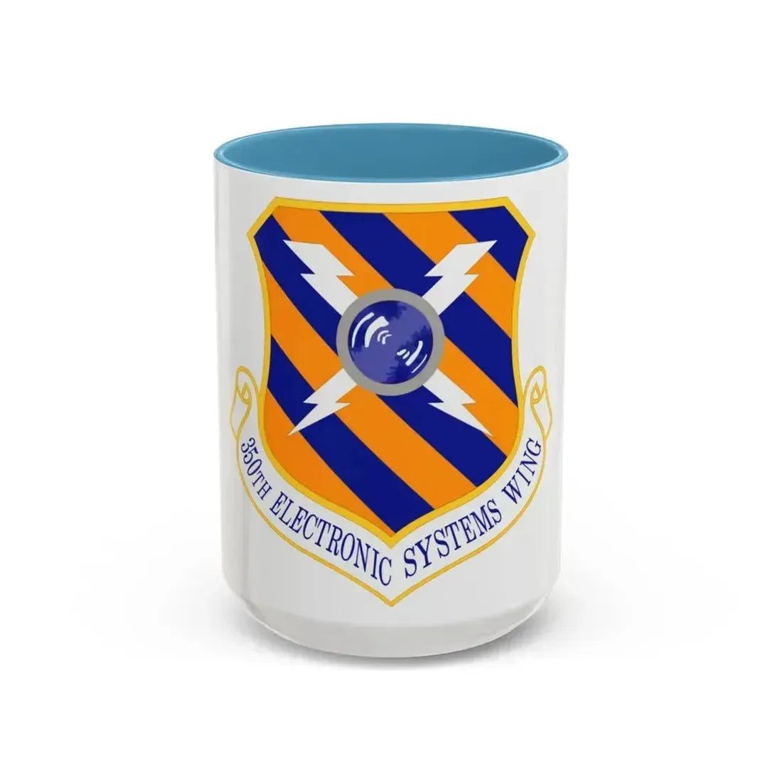 350th Electronic Systems Wing (U.S. Air Force) Accent Coffee Mug 15oz Light Blue - Go Mug Yourself