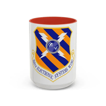 350th Electronic Systems Wing (U.S. Air Force) Accent Coffee Mug 15oz Red - Go Mug Yourself