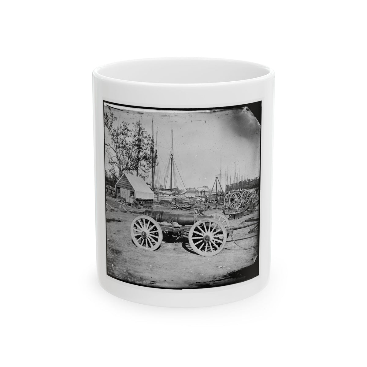 Broadway Landing, Appomattox River, Virginia. Park Of Artillery (U.S. Civil War) White Coffee Mug