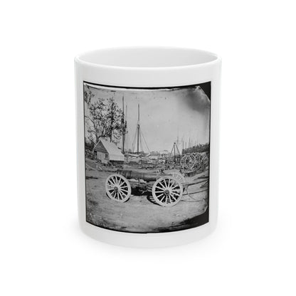 Broadway Landing, Appomattox River, Virginia. Park Of Artillery (U.S. Civil War) White Coffee Mug