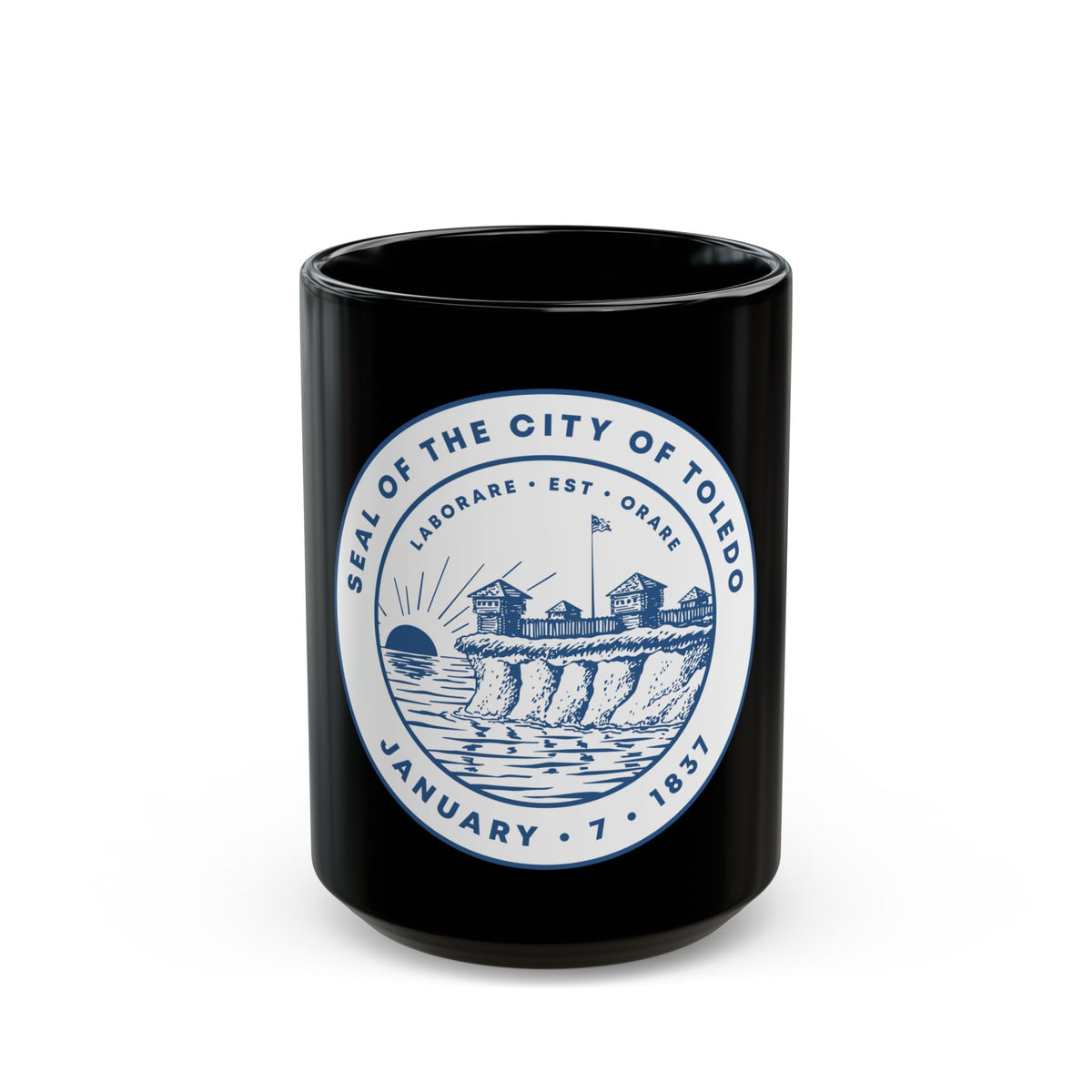 Seal of Toledo Ohio - Black Coffee Mug