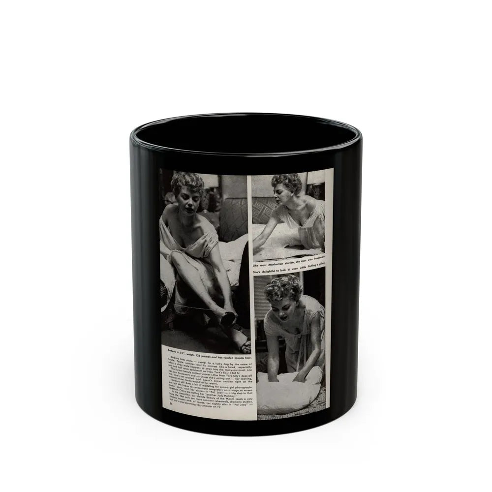 Barbara Nichols #327 - Page 5 of 7 with, 3 B&W Photos from American Beauties Mag. Fall '53 (Vintage Female Icon) Black Coffee Mug-11oz-Go Mug Yourself