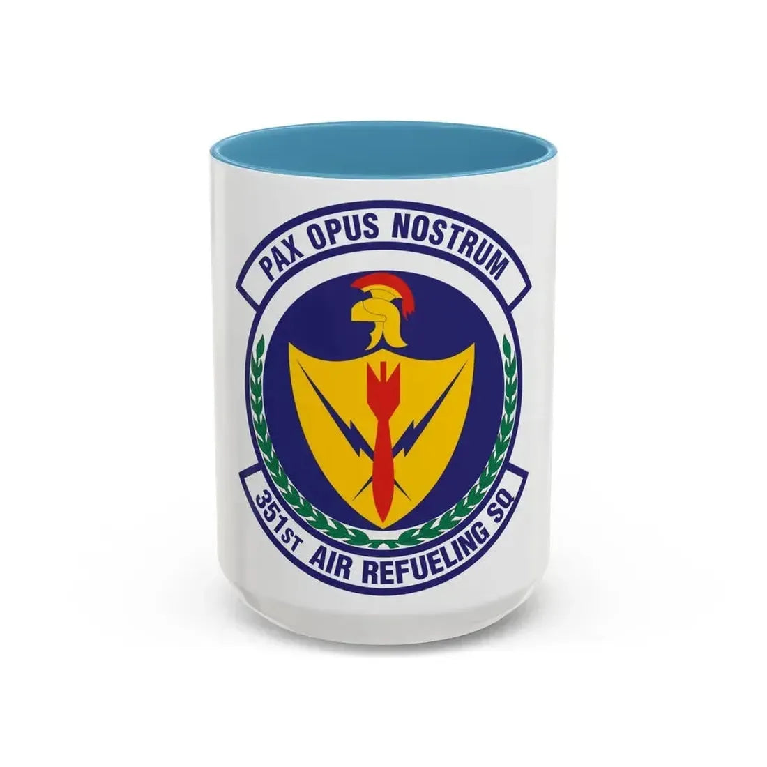 351st Air Refueling Squadron (U.S. Air Force) Accent Coffee Mug 15oz Light Blue - Go Mug Yourself