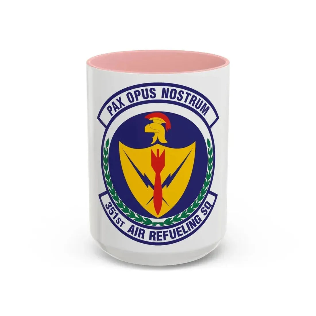 351st Air Refueling Squadron (U.S. Air Force) Accent Coffee Mug 15oz Pink - Go Mug Yourself