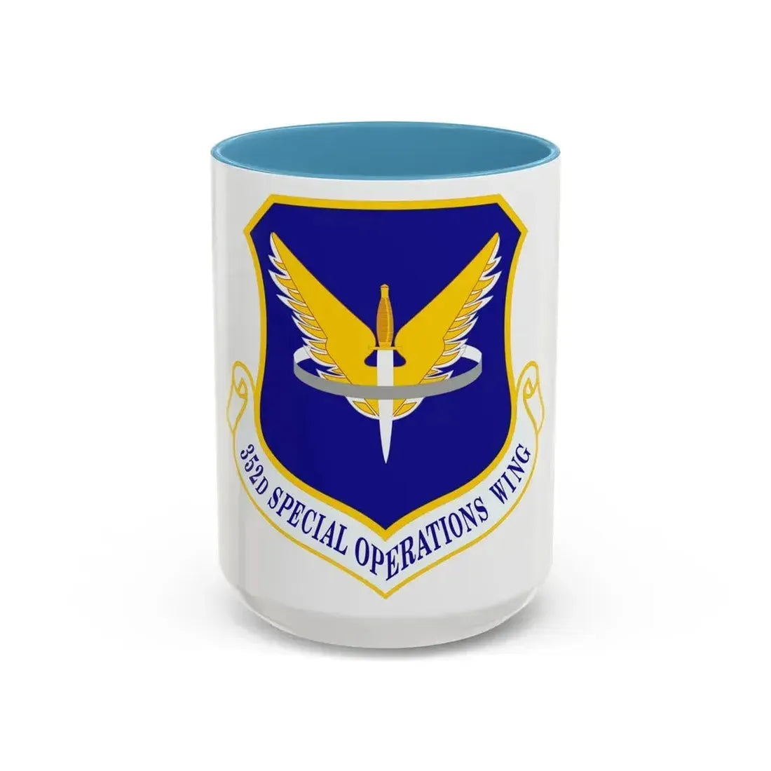 352 Special Operations Wing AFSOC (U.S. Air Force) Accent Coffee Mug 15oz Light Blue - Go Mug Yourself