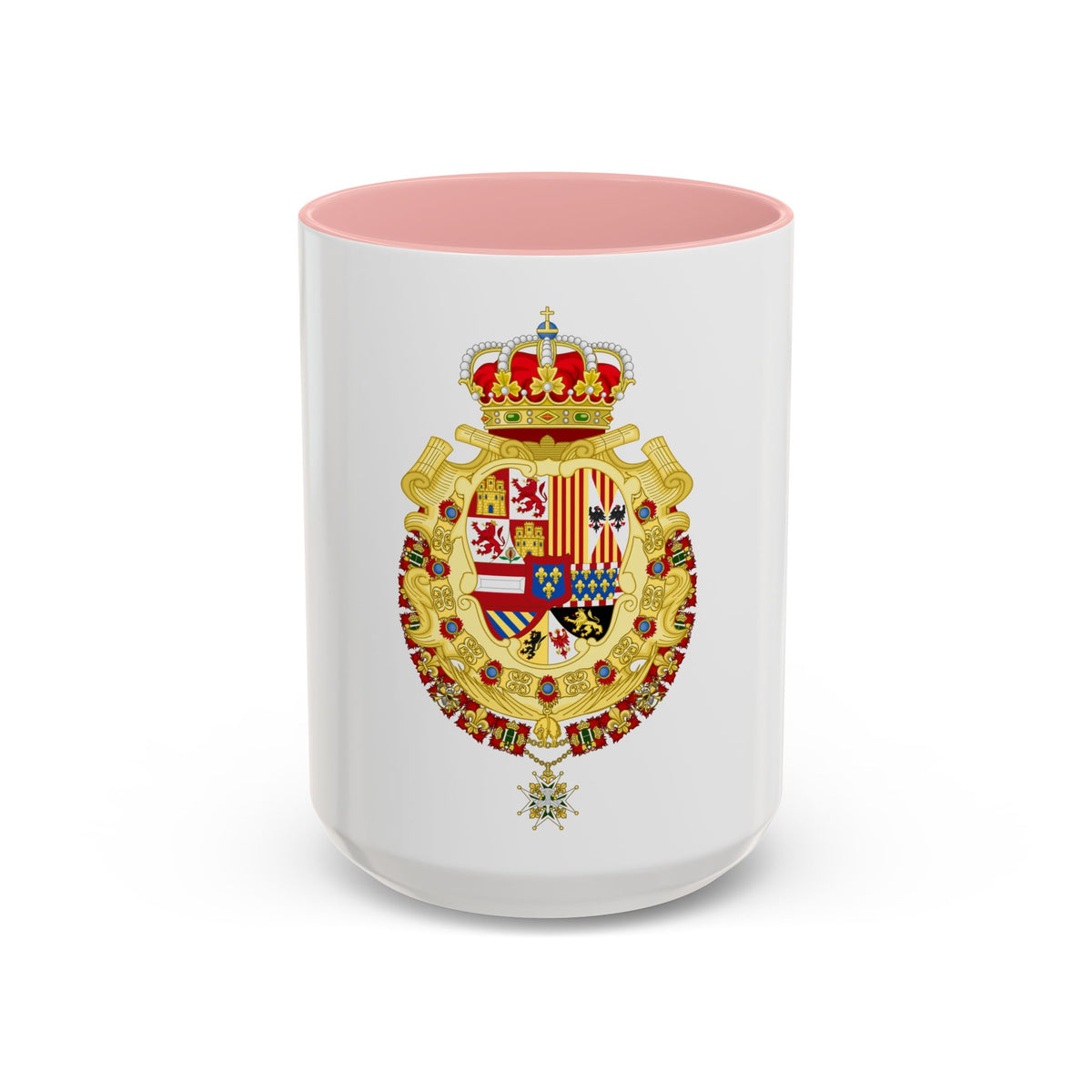 Royal Greater Coat of Arms of Spain (1700-1761) - Accent Coffee Mug
