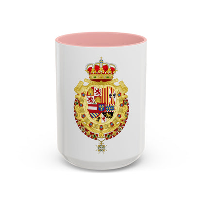 Royal Greater Coat of Arms of Spain (1700-1761) - Accent Coffee Mug