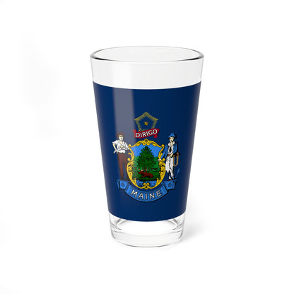 State of Maine Flag (United States) Pint Glass 16oz