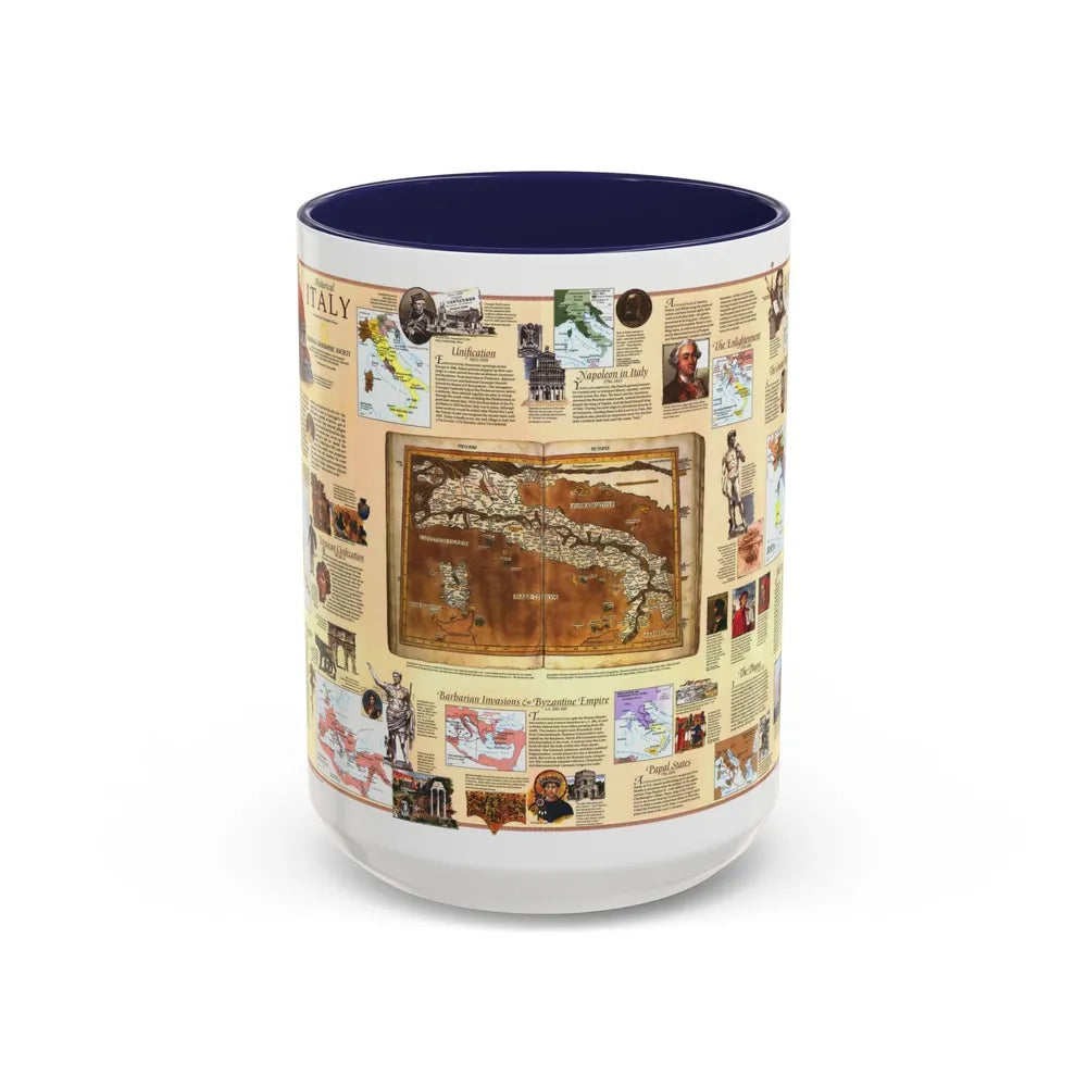 Italy - Historical (1995) (Map) Accent Coffee Mug-15oz-Navy-Go Mug Yourself