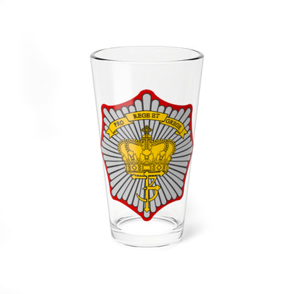 Emblem for the Danish Royal Life Guards Musical Corps (Denmark) (Coat of Arms) Pint Glass 16oz