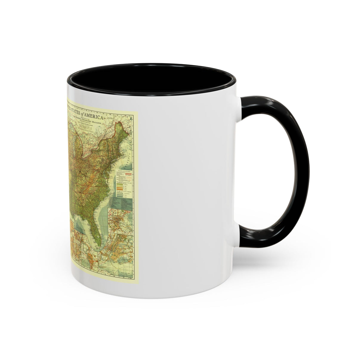 USA - The United States (1923) (Map) Accent Coffee Mug