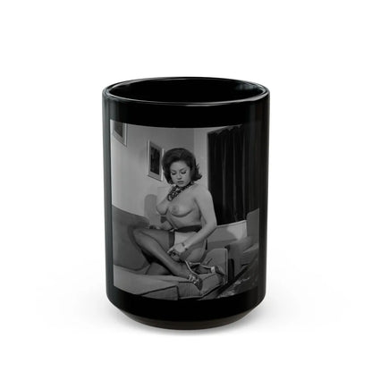 June Palmer #322 - Topless (Vintage Female Icon) Black Coffee Mug-15oz-Go Mug Yourself