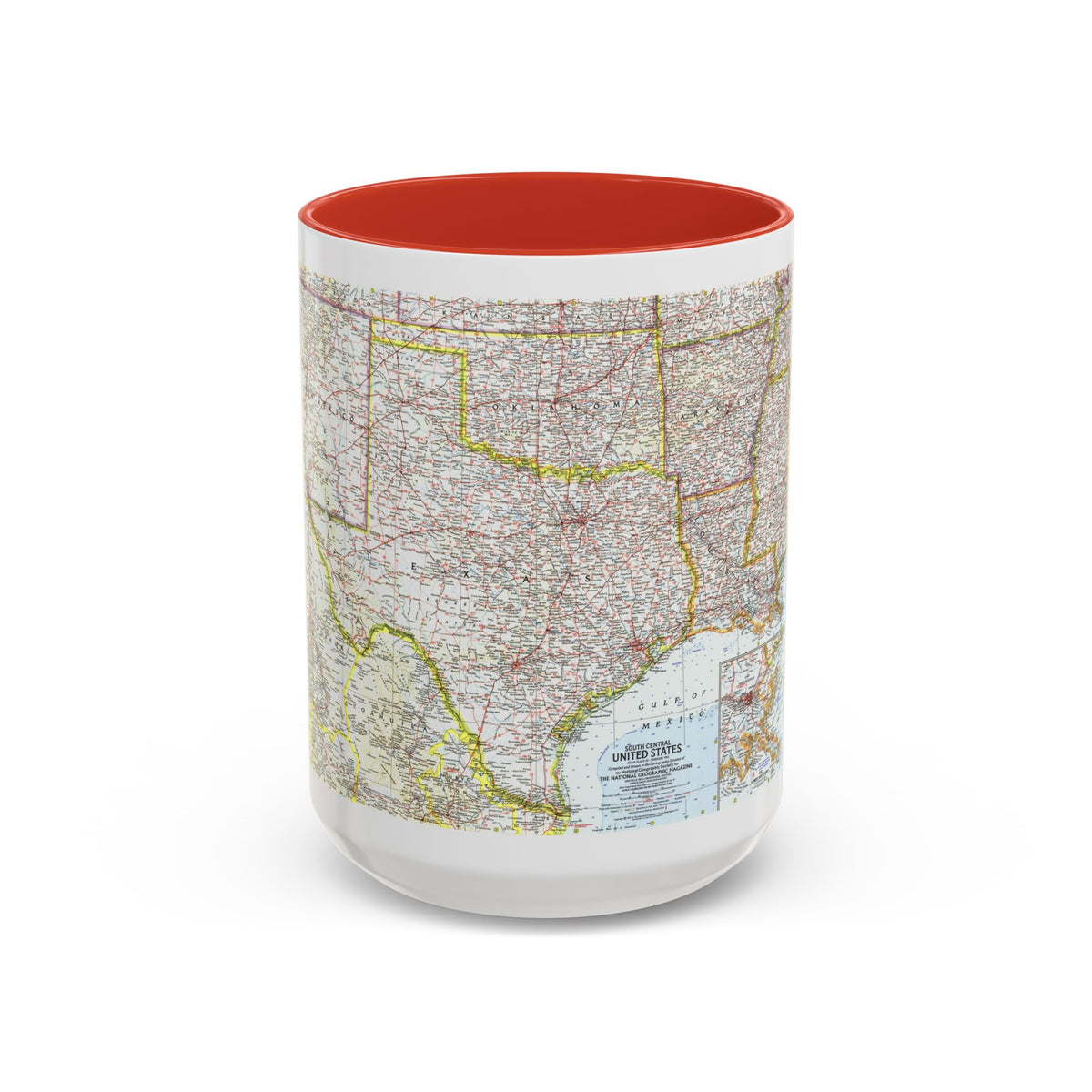 USA - South Central (1961) (Map) Accent Coffee Mug