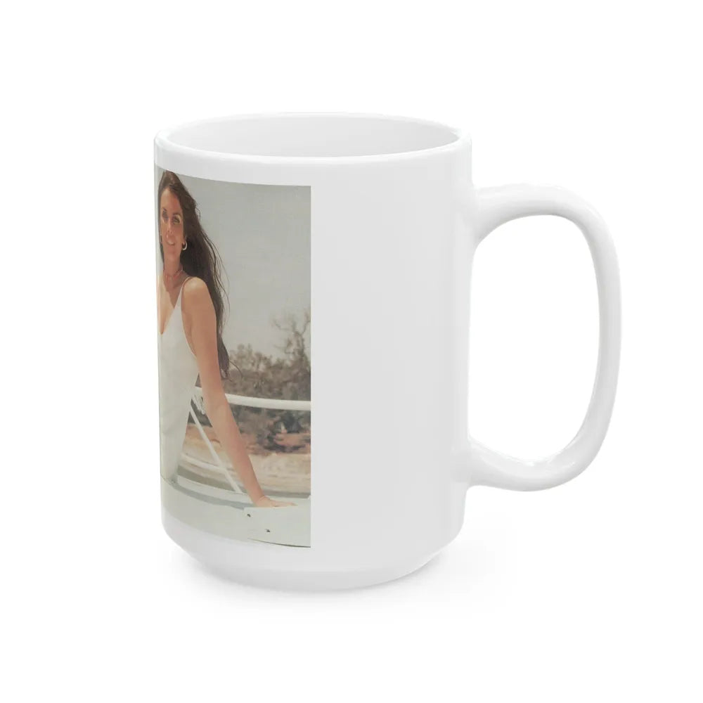 Caroline Munro #11 (Vintage Female Icon) White Coffee Mug-Go Mug Yourself