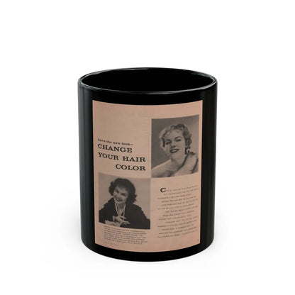 Terry Moore #632 - Magazine Page with, 2 B&W Photos & Article (Vintage Female Icon) Black Coffee Mug-11oz-Go Mug Yourself