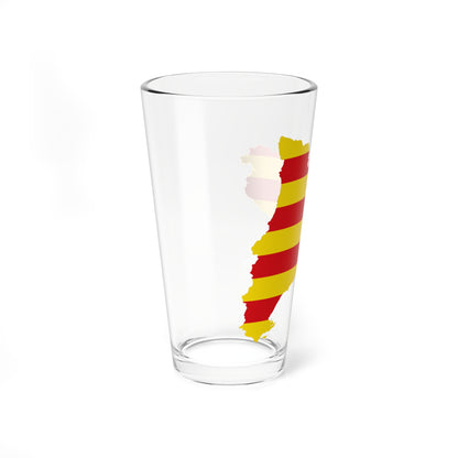 Flag map of Catalonia (Spain) Pint Glass 16oz