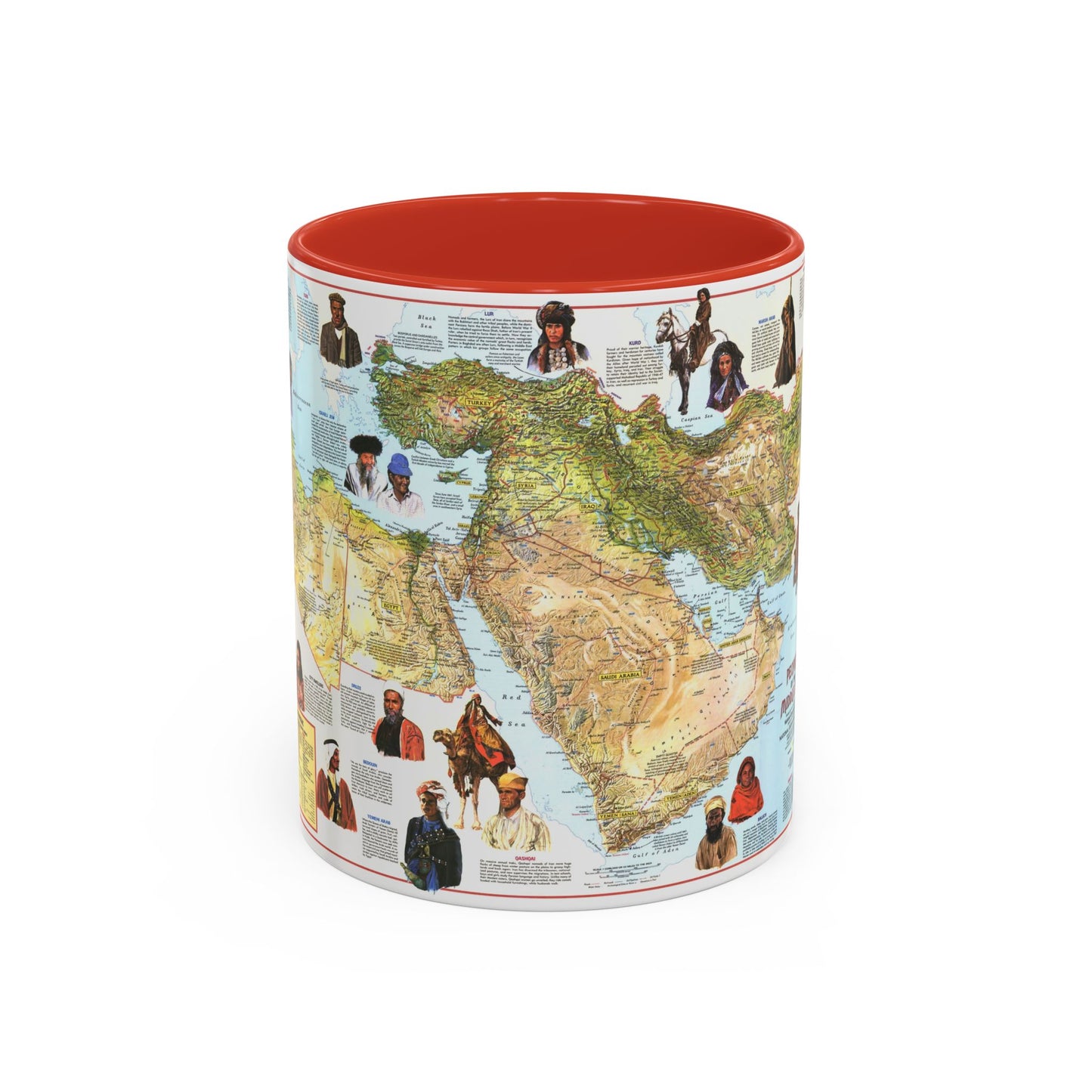 Middle East - The Peoples 1 (1972) (Map) Accent Coffee Mug