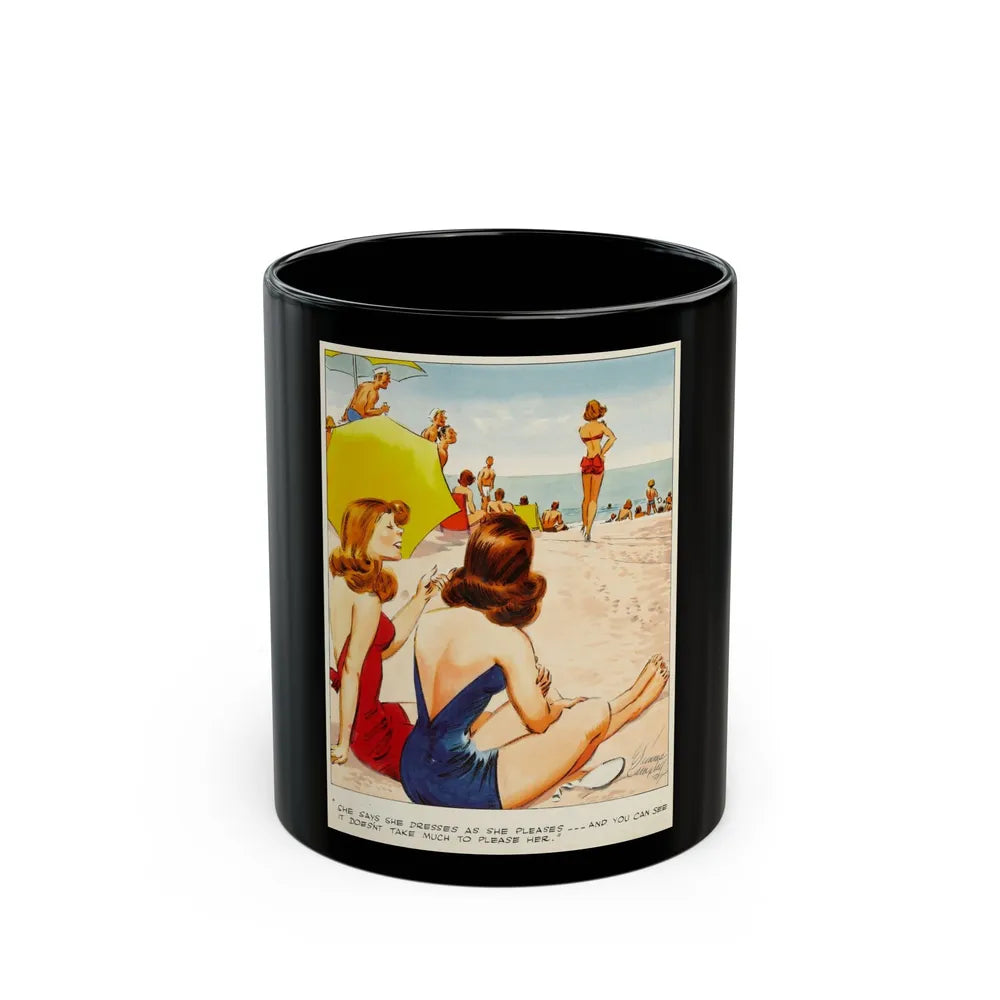 Cuties Hand Colored Daily Comic Strip, 1952 (2) - Black Coffee Mug-11oz-Go Mug Yourself