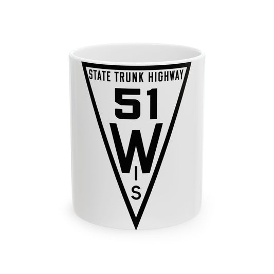 WIS 51 1919 (Wisconsin) (Road Sign) White Coffee Mug