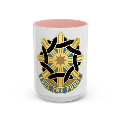 354 Quartermaster Group (U.S. Army) Accent Coffee Mug-15oz-Pink-Go Mug Yourself