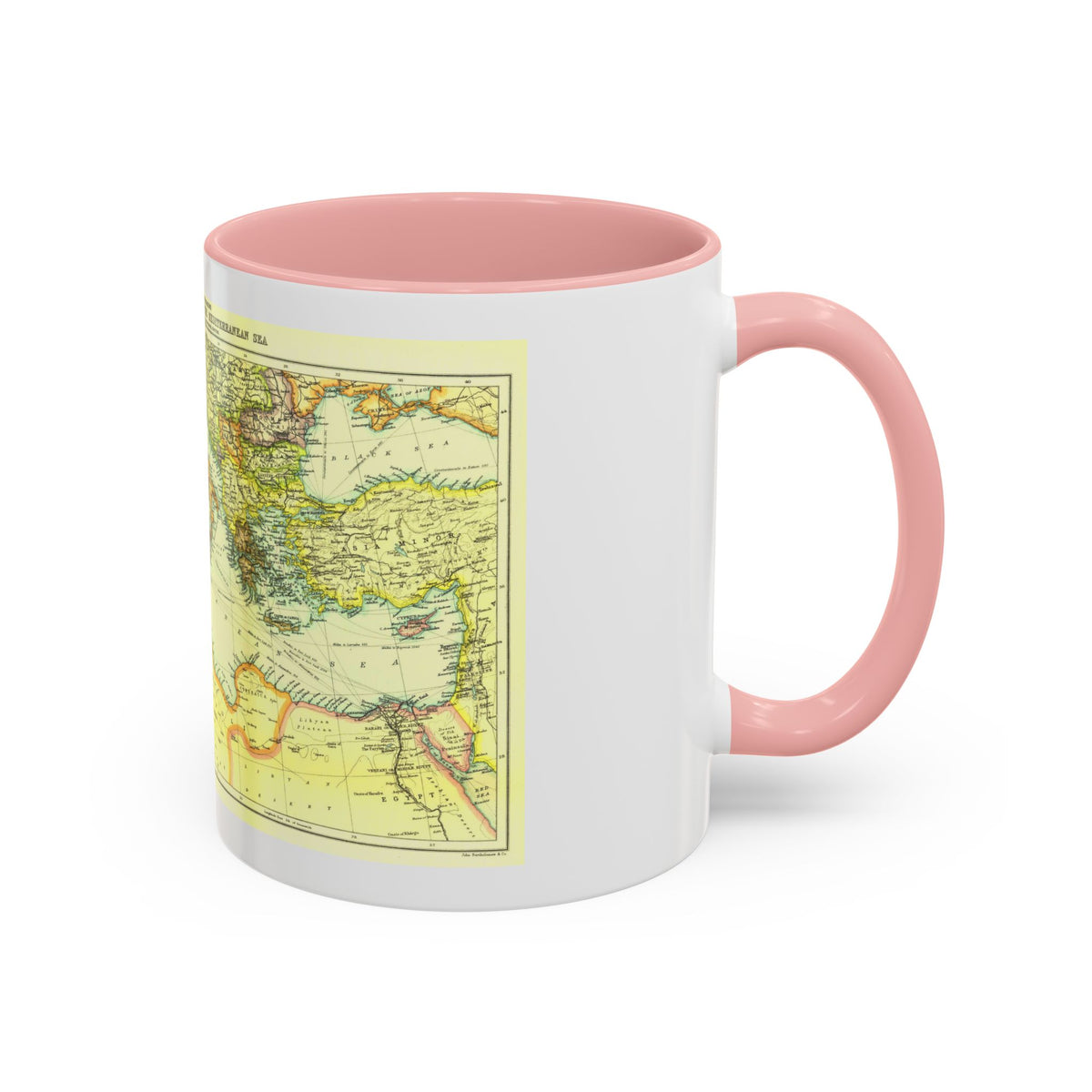 Mediterranean - Countries Bordering the (1912) (Map) Accent Coffee Mug