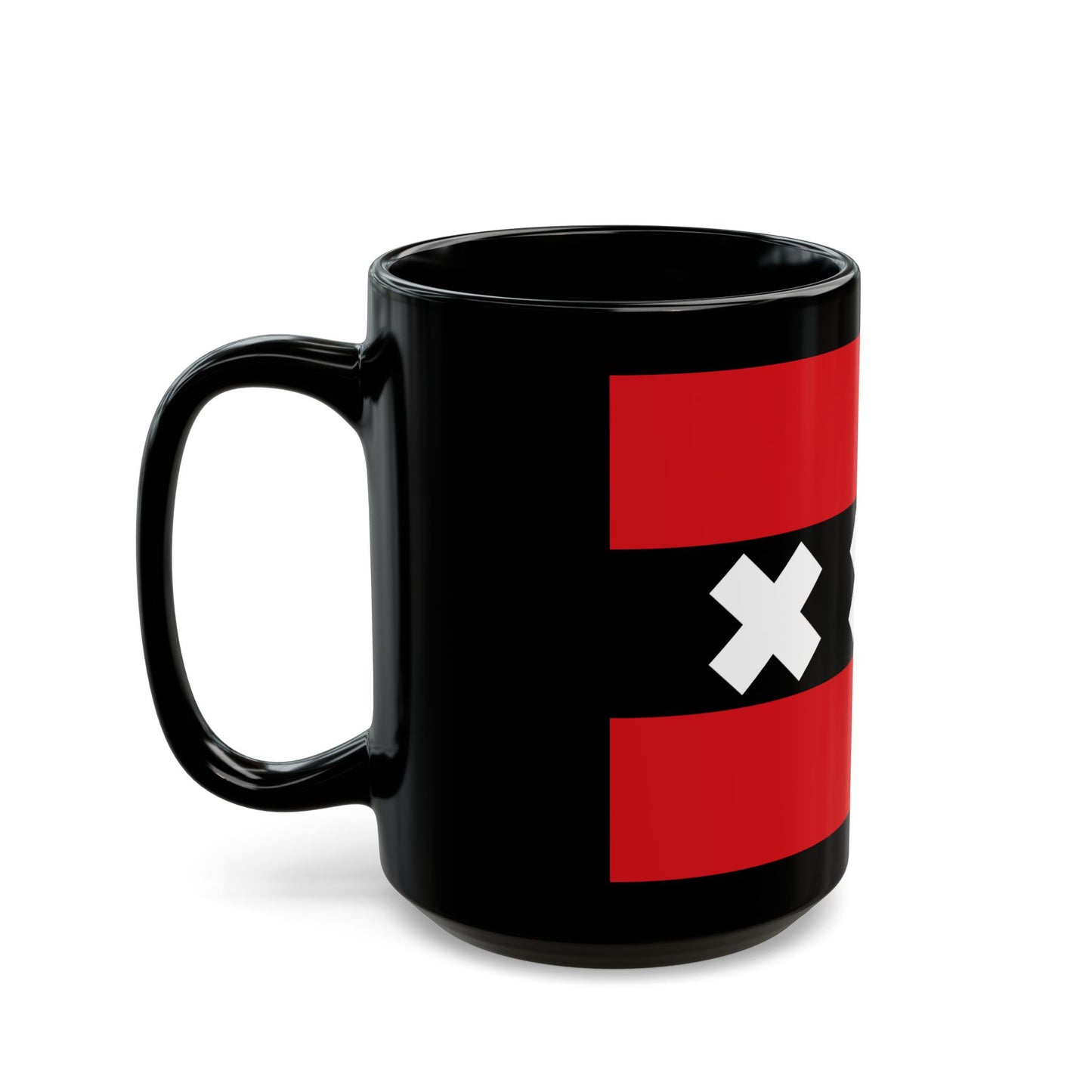 Flag of the national capital Amsterdam Netherlands - Black Coffee Mug-Go Mug Yourself