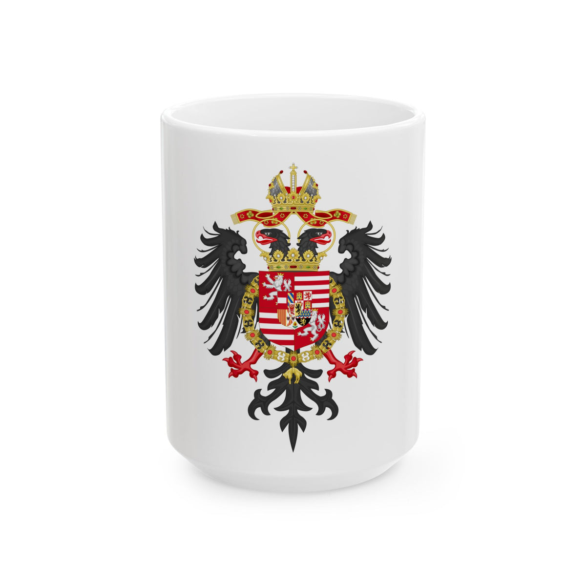Greater Coat of Arms of Ferdinand I, Holy Roman Emperor - White Coffee Mug