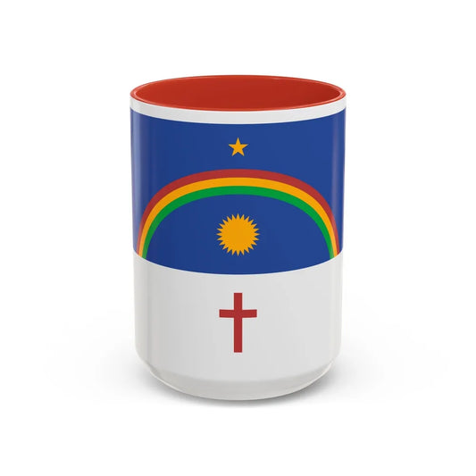 Flag of Pernambuco Brazil - Accent Coffee Mug-15oz-Red-Go Mug Yourself