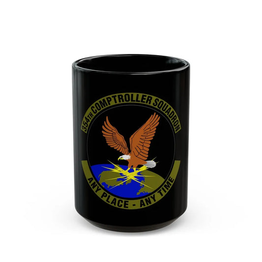 354th Comptroller Squadron (U.S. Air Force) Black Coffee Mug-15oz-Go Mug Yourself