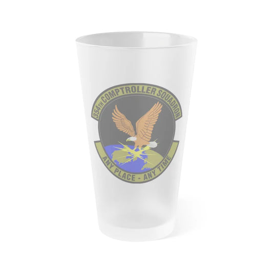 354th Comptroller Squadron (U.S. Air Force) Frosted Pint Glass 16oz-16oz-Frosted-Go Mug Yourself