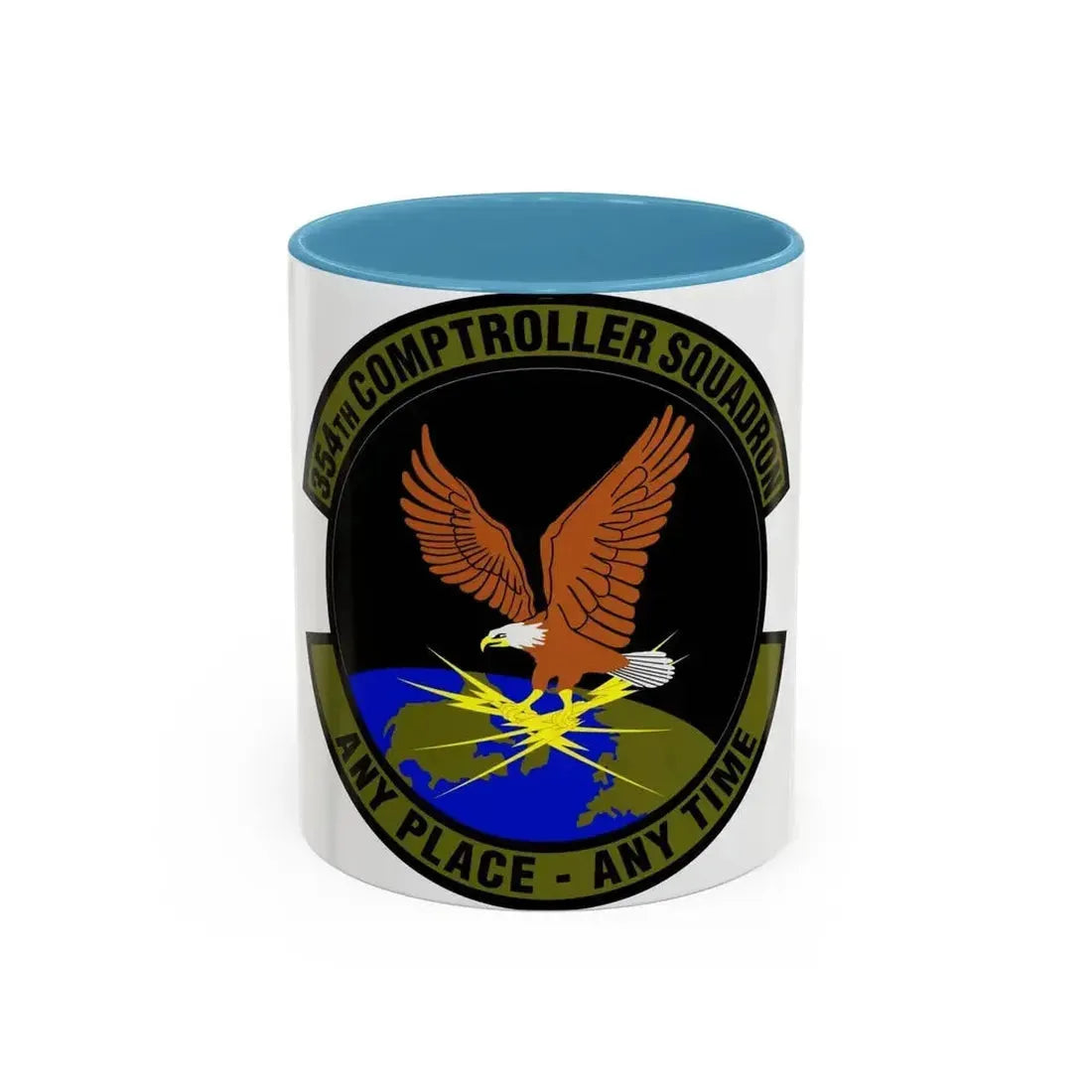 354th Comptroller Squadron (U.S. Air Force) Accent Coffee Mug 11oz Light Blue - Go Mug Yourself
