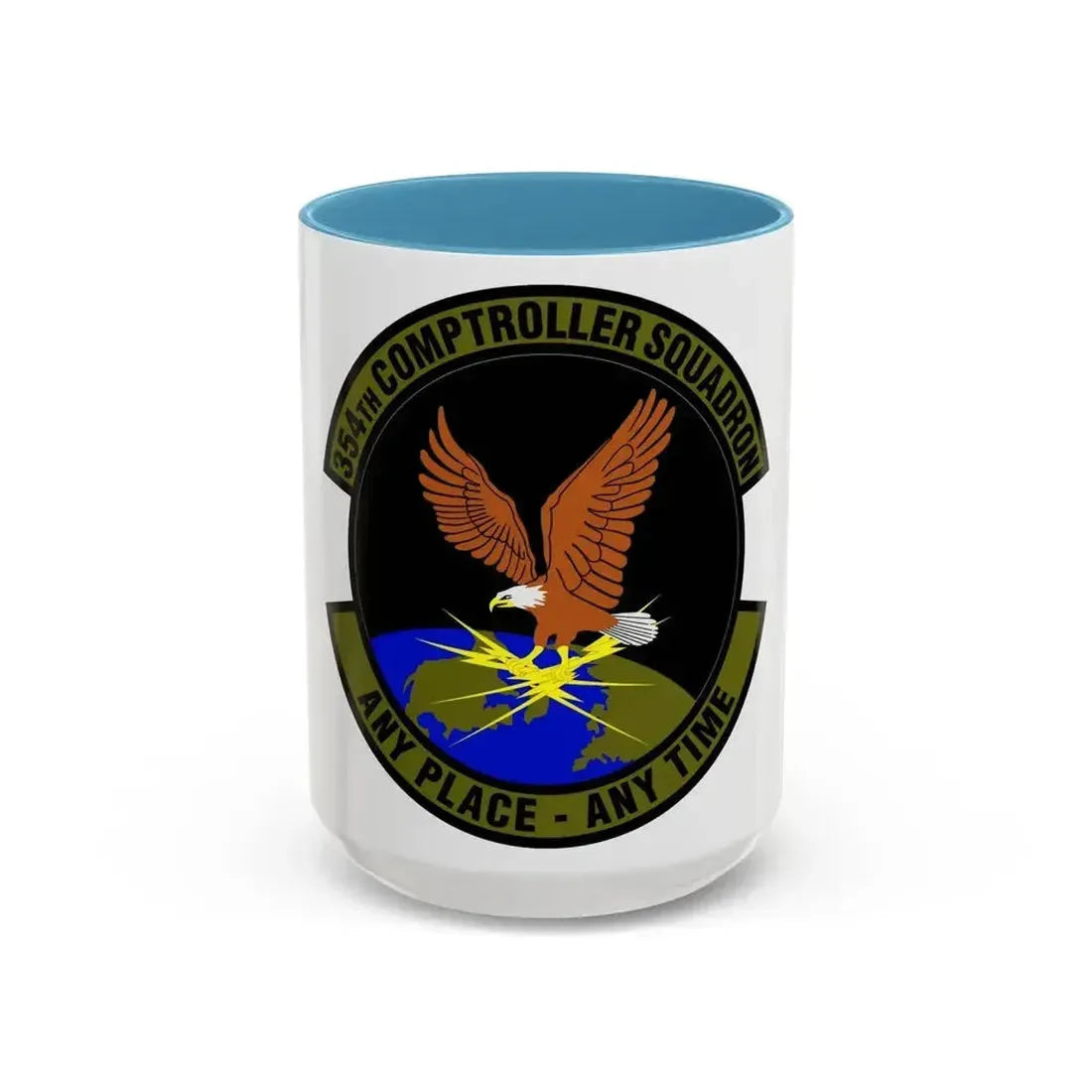 354th Comptroller Squadron (U.S. Air Force) Accent Coffee Mug 15oz Light Blue - Go Mug Yourself