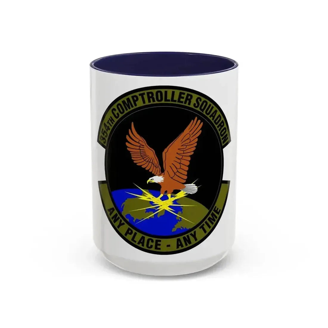354th Comptroller Squadron (U.S. Air Force) Accent Coffee Mug 15oz Navy - Go Mug Yourself