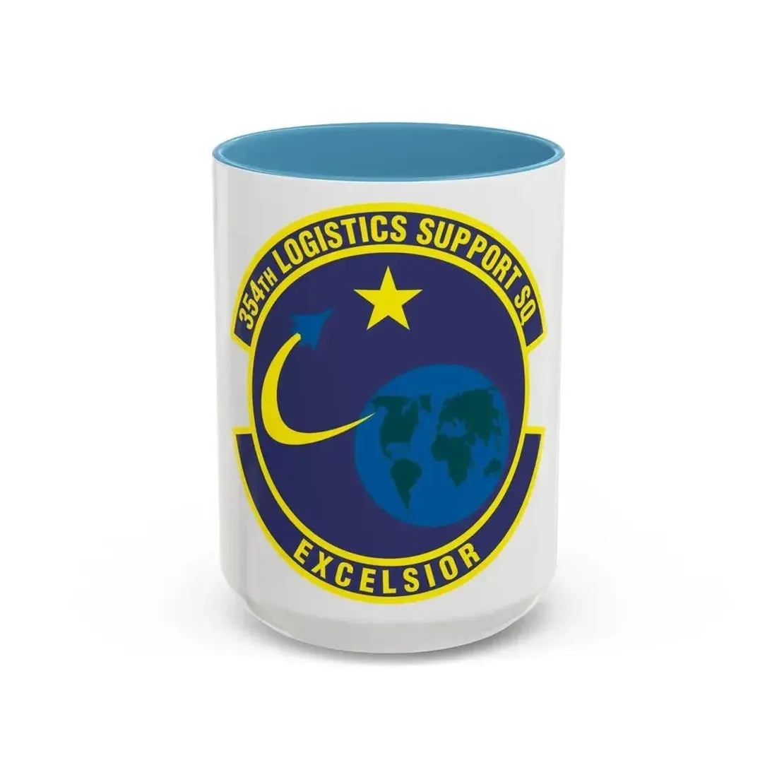 354th Logistics Support Squadron (U.S. Air Force) Accent Coffee Mug 15oz Light Blue - Go Mug Yourself