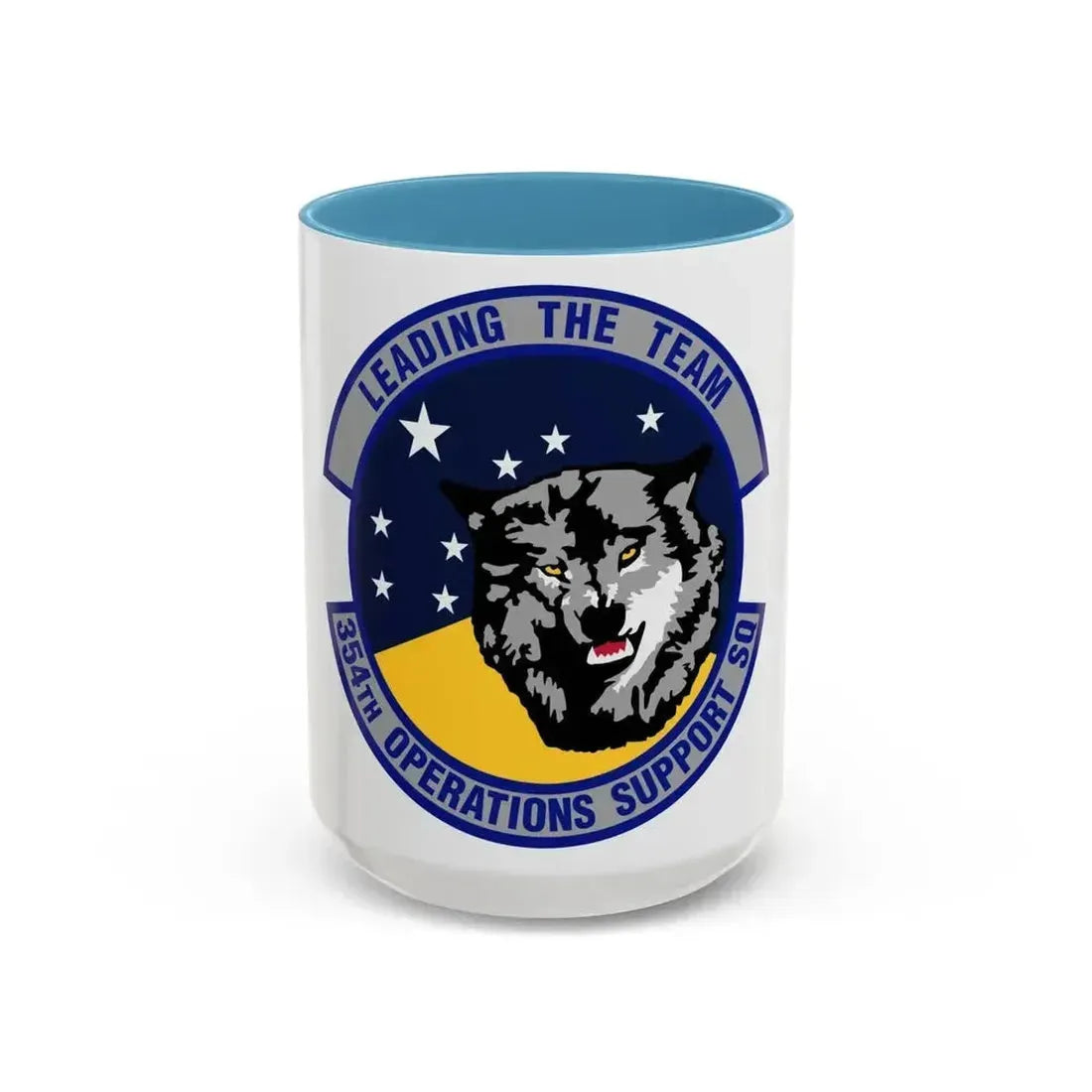 354th Operations Support Squadron (U.S. Air Force) Accent Coffee Mug 15oz Light Blue - Go Mug Yourself