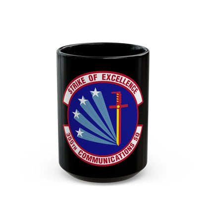 355 Communications Squadron ACC (U.S. Air Force) Black Coffee Mug-15oz-Go Mug Yourself