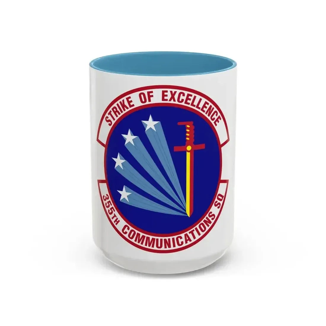 355 Communications Squadron ACC (U.S. Air Force) Accent Coffee Mug 15oz Light Blue - Go Mug Yourself