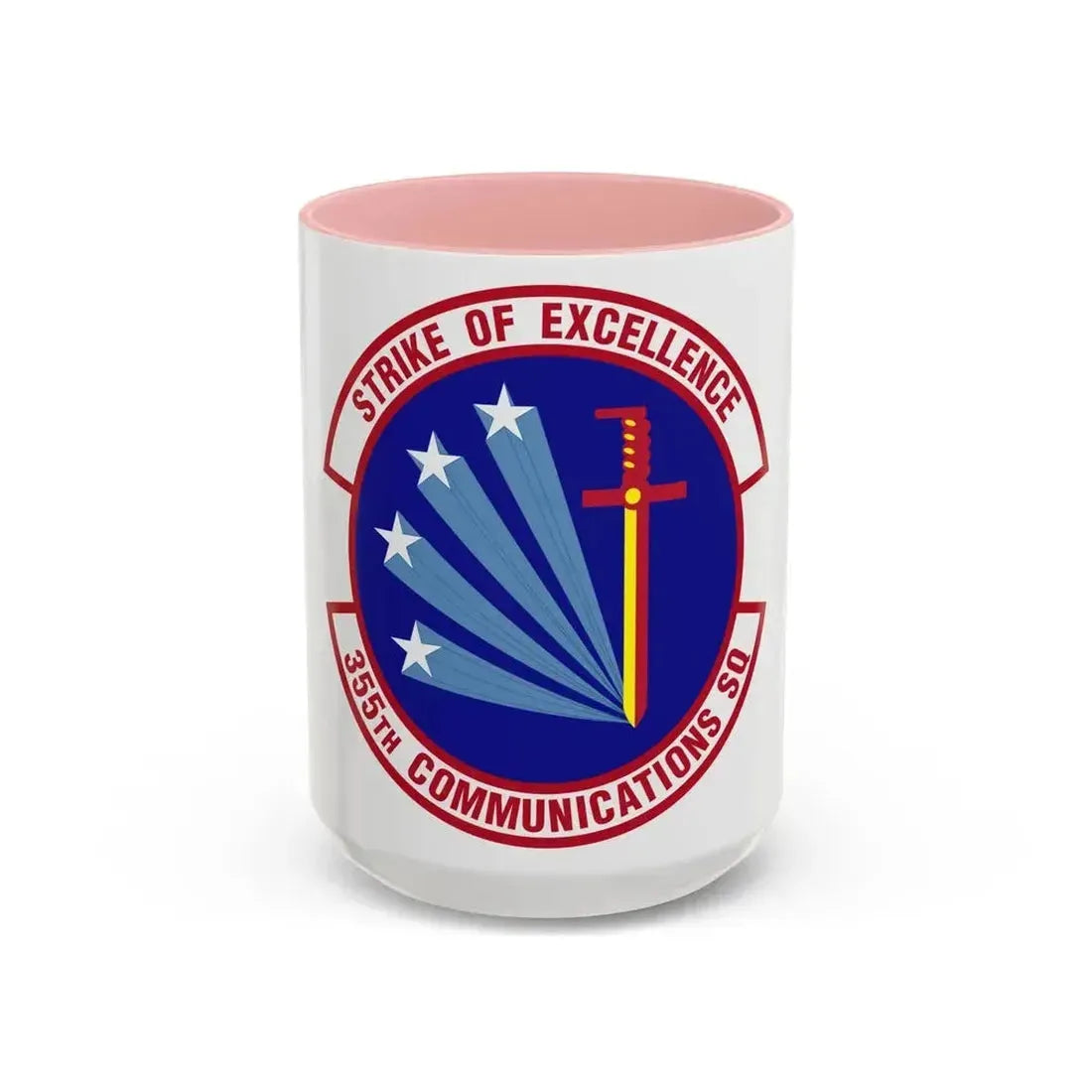 355 Communications Squadron ACC (U.S. Air Force) Accent Coffee Mug 15oz Pink - Go Mug Yourself