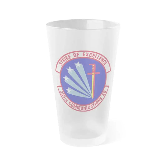 355 Communications Squadron ACC (U.S. Air Force) Frosted Pint Glass 16oz 16oz Frosted - Go Mug Yourself