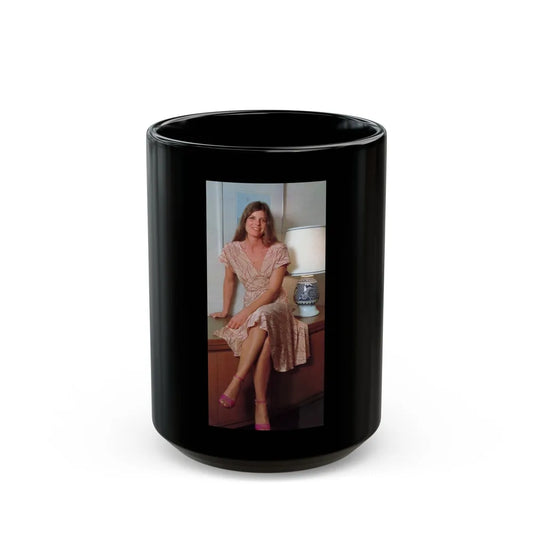 Katharine Ross #114 (Vintage Female Icon) Black Coffee Mug-15oz-Go Mug Yourself