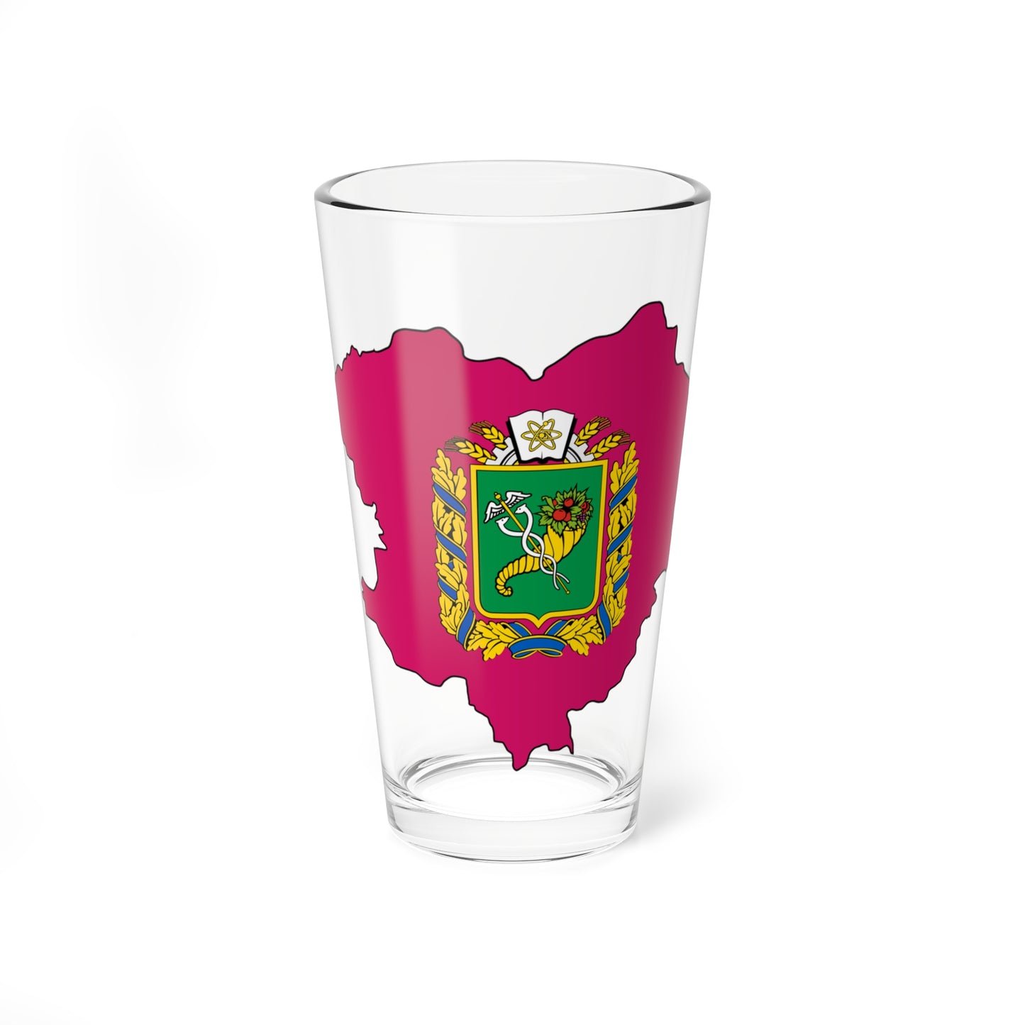 Flag-map of Kharkiv Oblast variant (Ukraine) Pint Glass 16oz