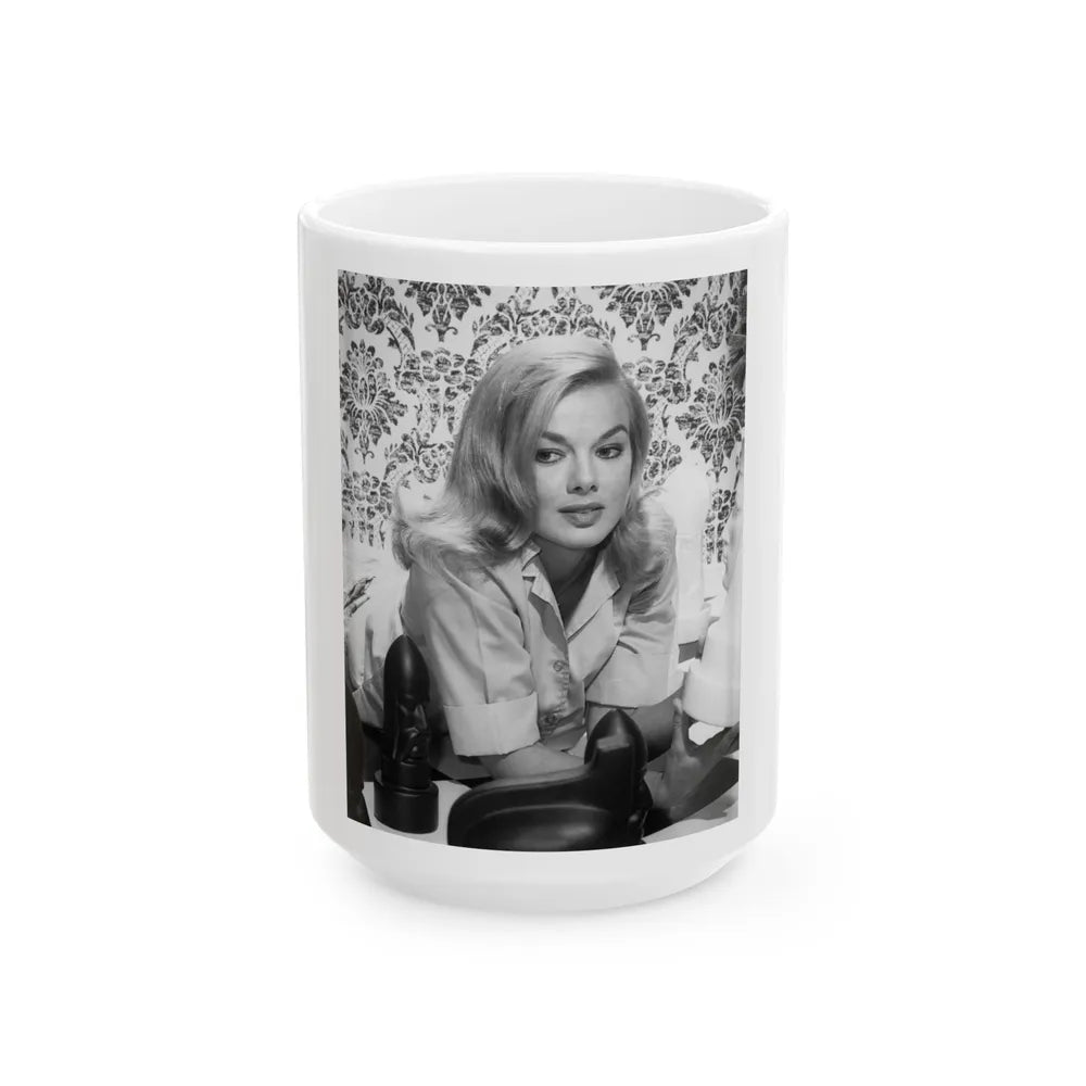 Leslie Parrish #242 (Vintage Female Icon) White Coffee Mug-15oz-Go Mug Yourself