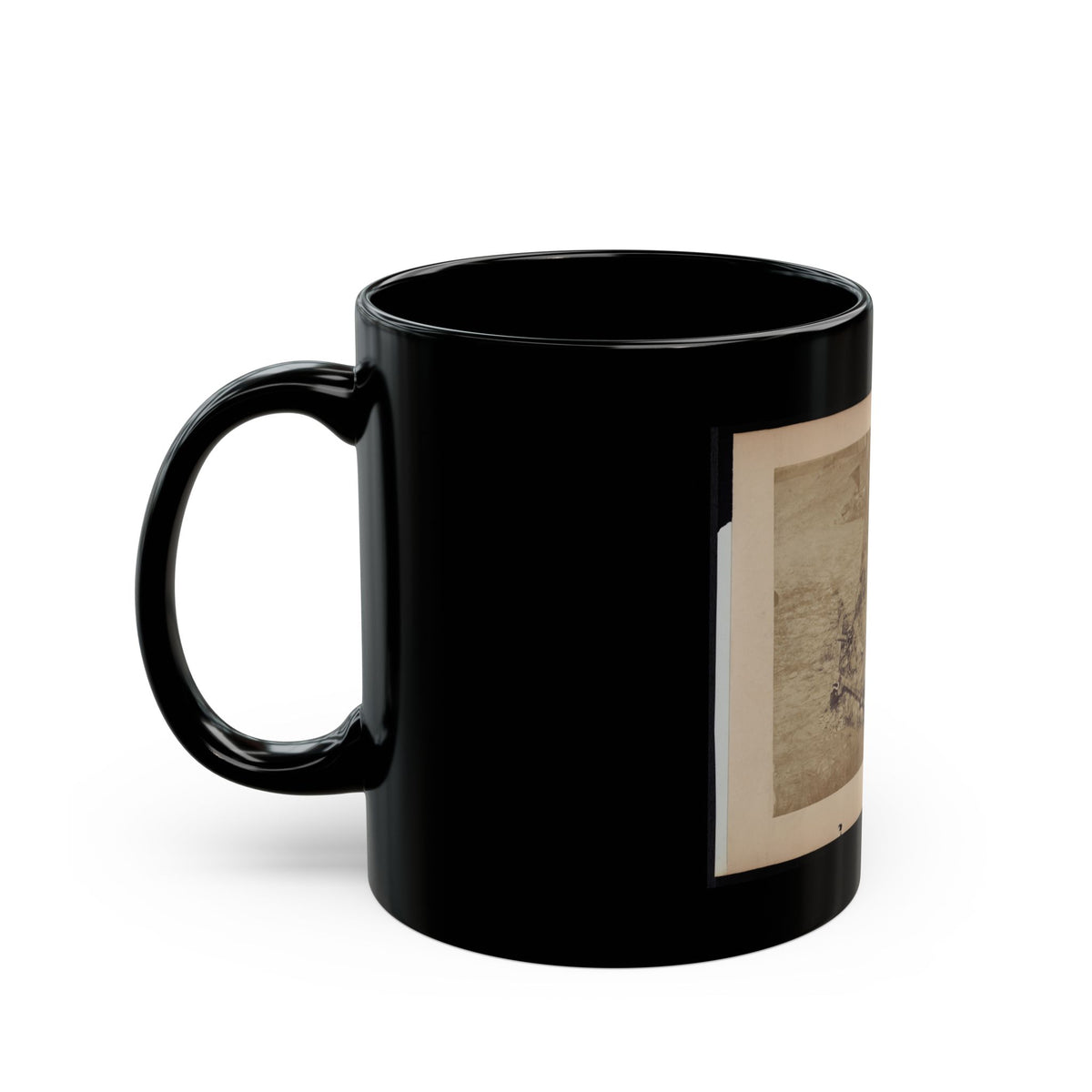 Military Railroad Operations In Northern Virginia  Pieces Of Rail And Wood Chained Around A Tree (U.S. Civil War) Black Coffee Mug