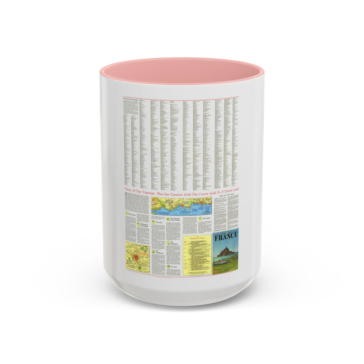 France - A Traveller's Map 2 (1971) (Map) Accent Coffee Mug