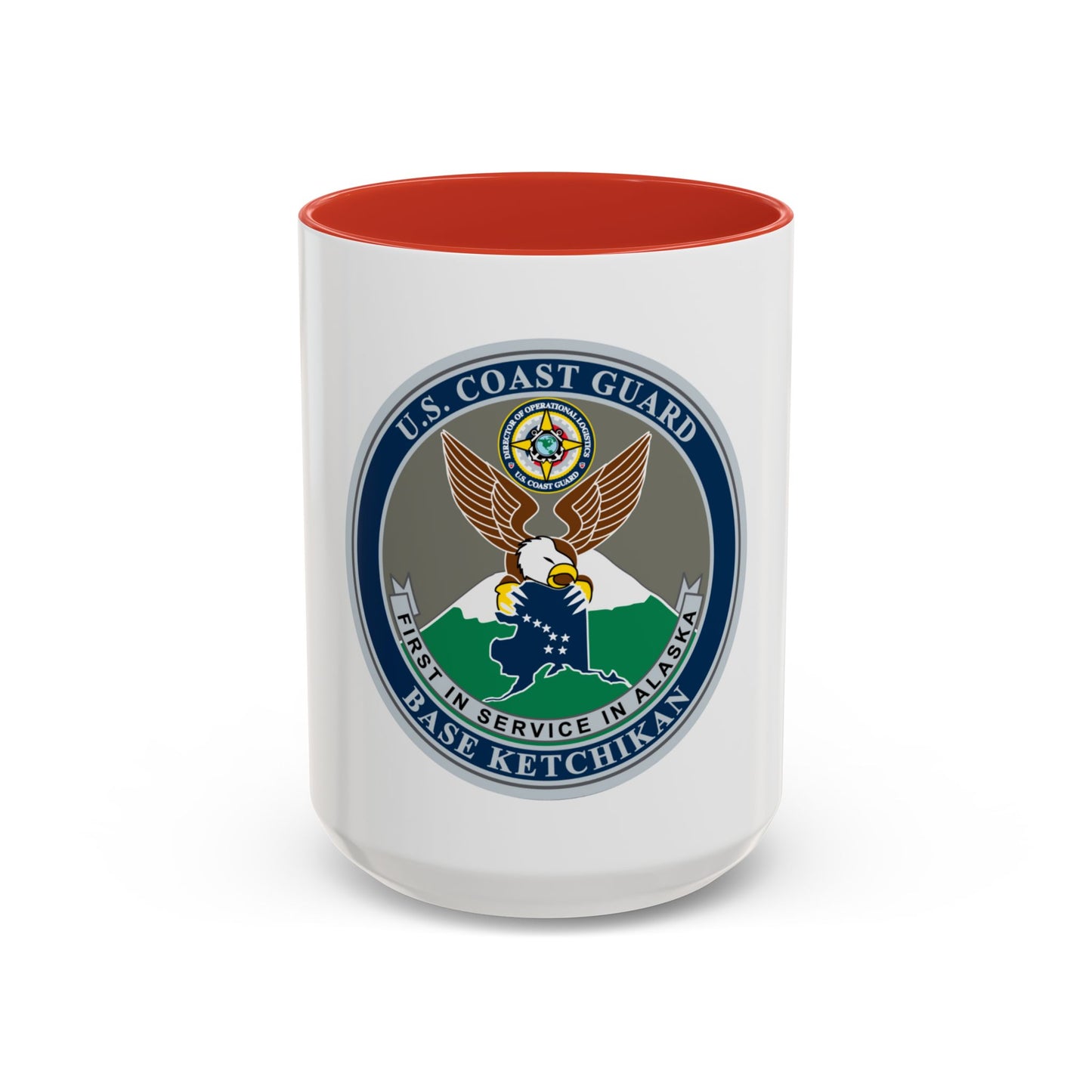 USCG Base Ketchikan (U.S. Coast Guard) Accent Coffee Mug